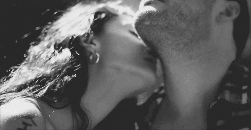 Monochrome Neck Kiss GIF