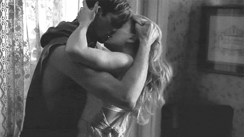 Sexy hair pulling kiss gif