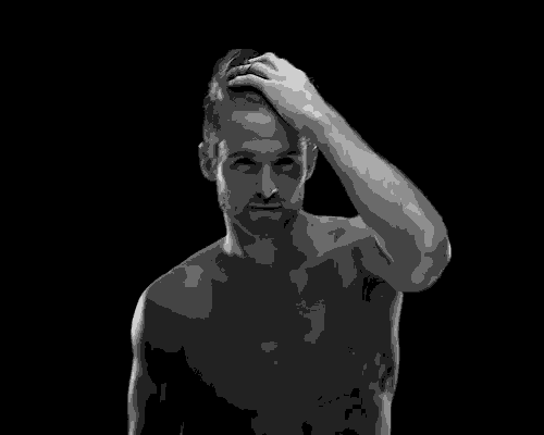Shirtless Man Running Fingers Through Hair GIF