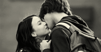 Tender Black And White Kiss GIF