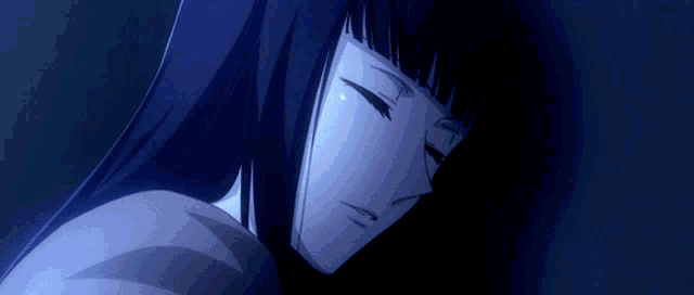 Woman Closing Eyes In Anime Loving GIF